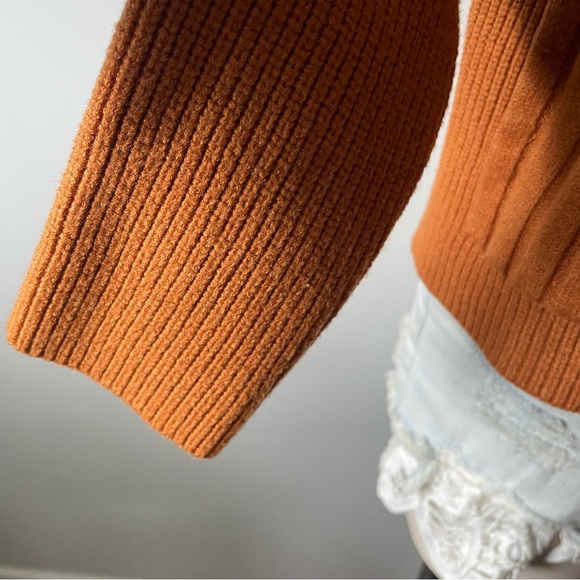 VICI Chunky Knit Cardigan Sweater Button Down Prep Preppy Oversized Cognac Small - Picture 8 of 11